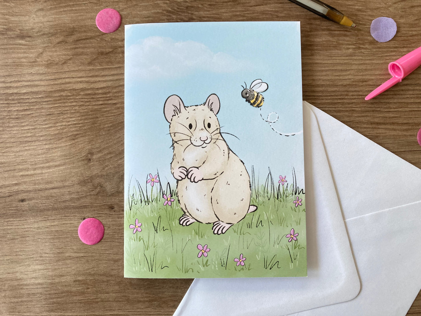 Spring Hamster Greeting Card | Syrian Hamster A6 Greeting Card