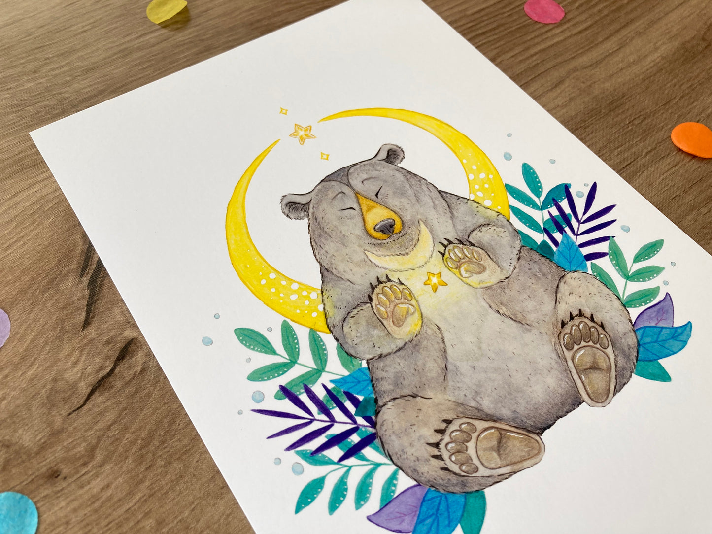 Magical Moon Bear | Moon Bear Art Print | Moon Bear Artwork
