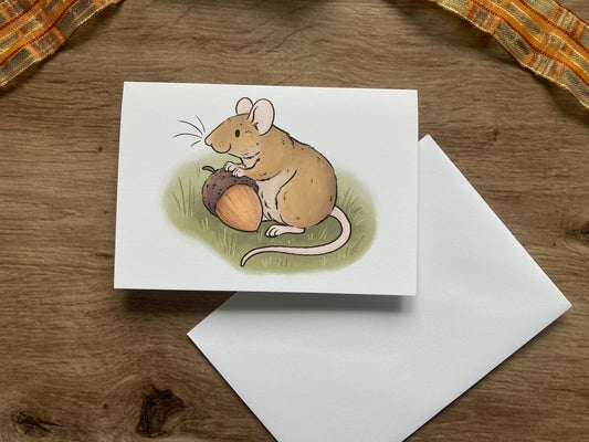 Autumn Mouse Greeting Card | Cute Mouse A6 Greeting Card