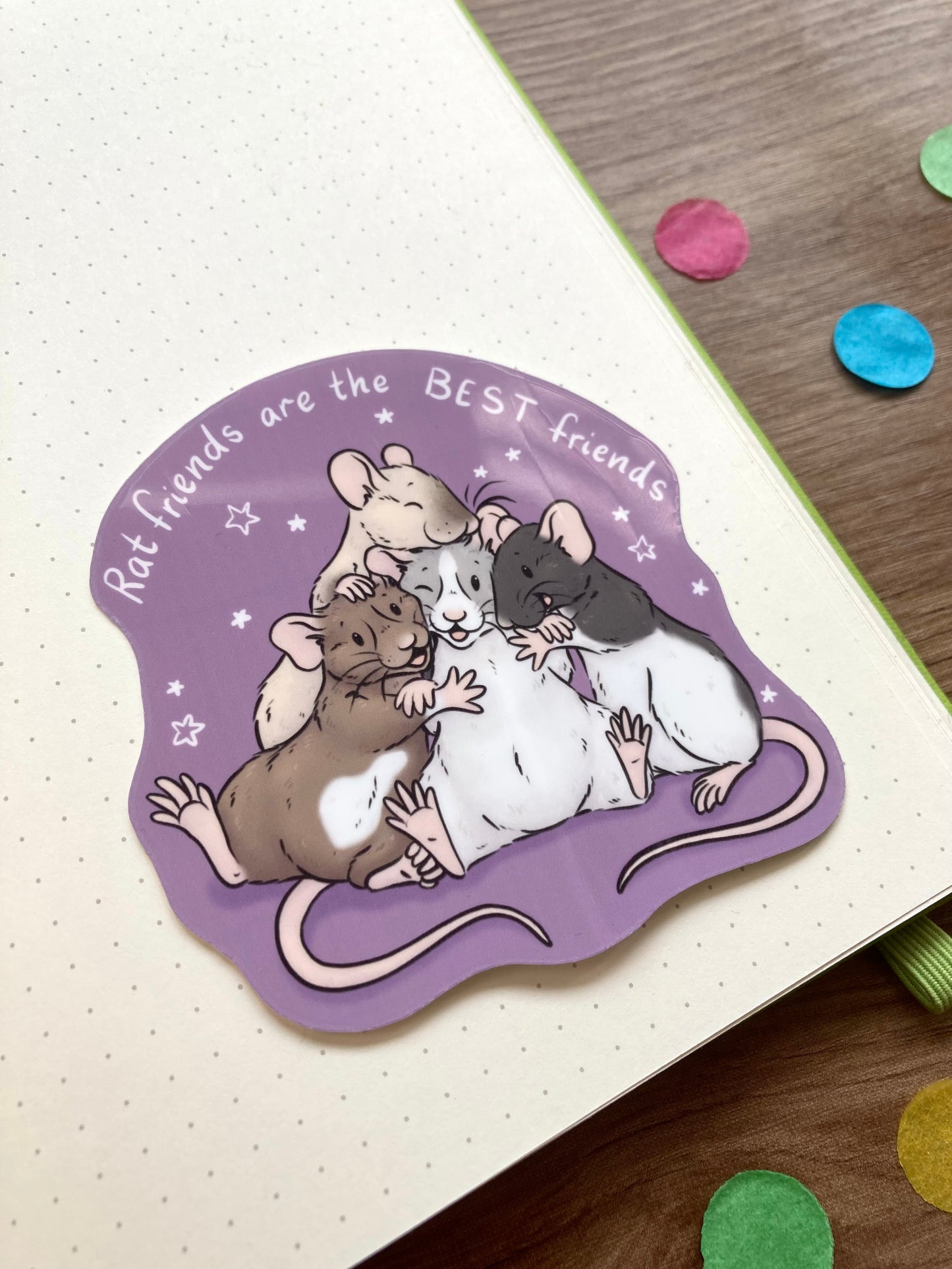 Rat Friends Vinyl Sticker | Illustrated Rat Art | Gift For Rat Lovers