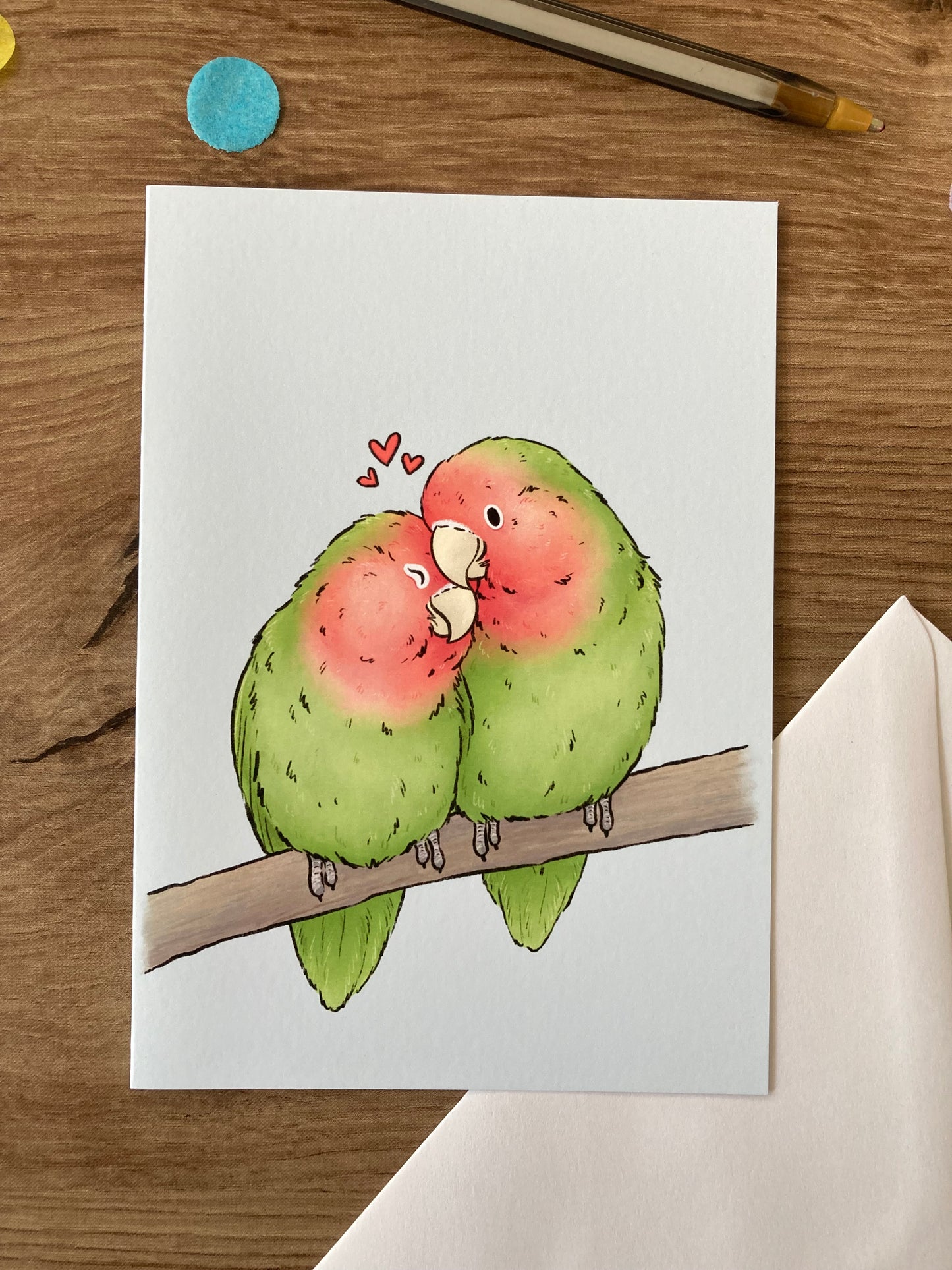 Lovebirds |Cute Lovebird Couple Blank Greeting Card | Lovebird Gift