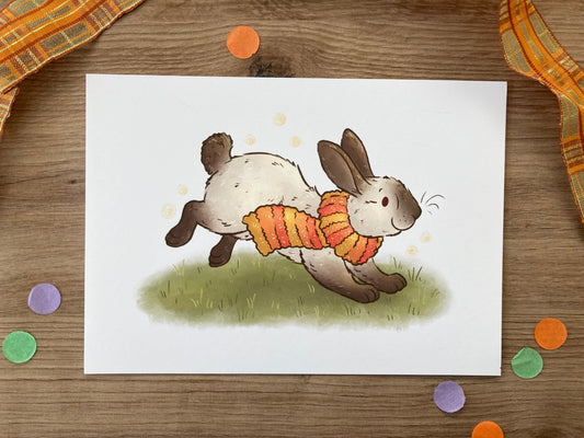 Autumn Magic | Cute Rabbit Art Print | Autumn Animal Artwork
