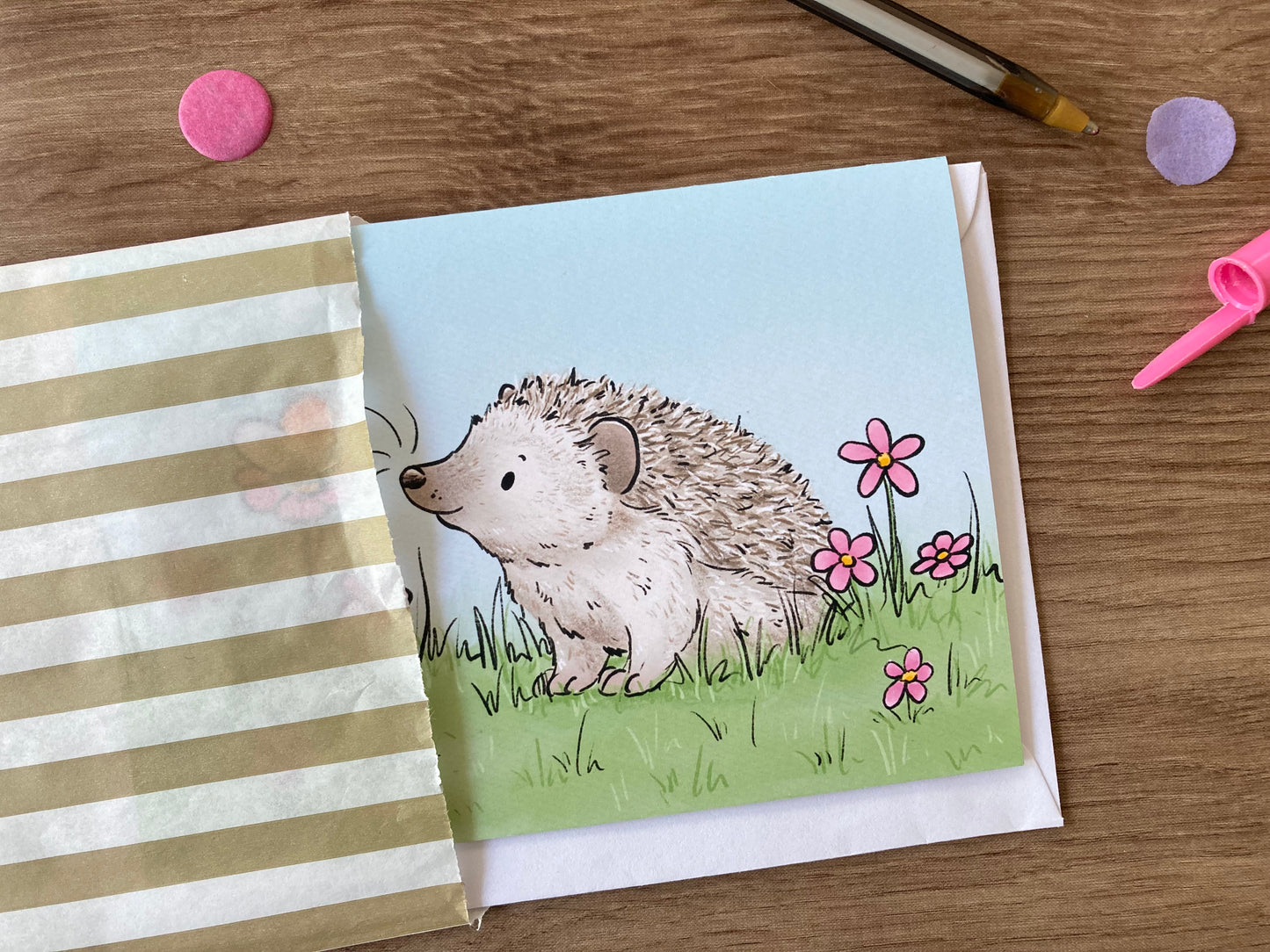 Spring Hedgehog | Cute Hedgehog A6 Greeting Card