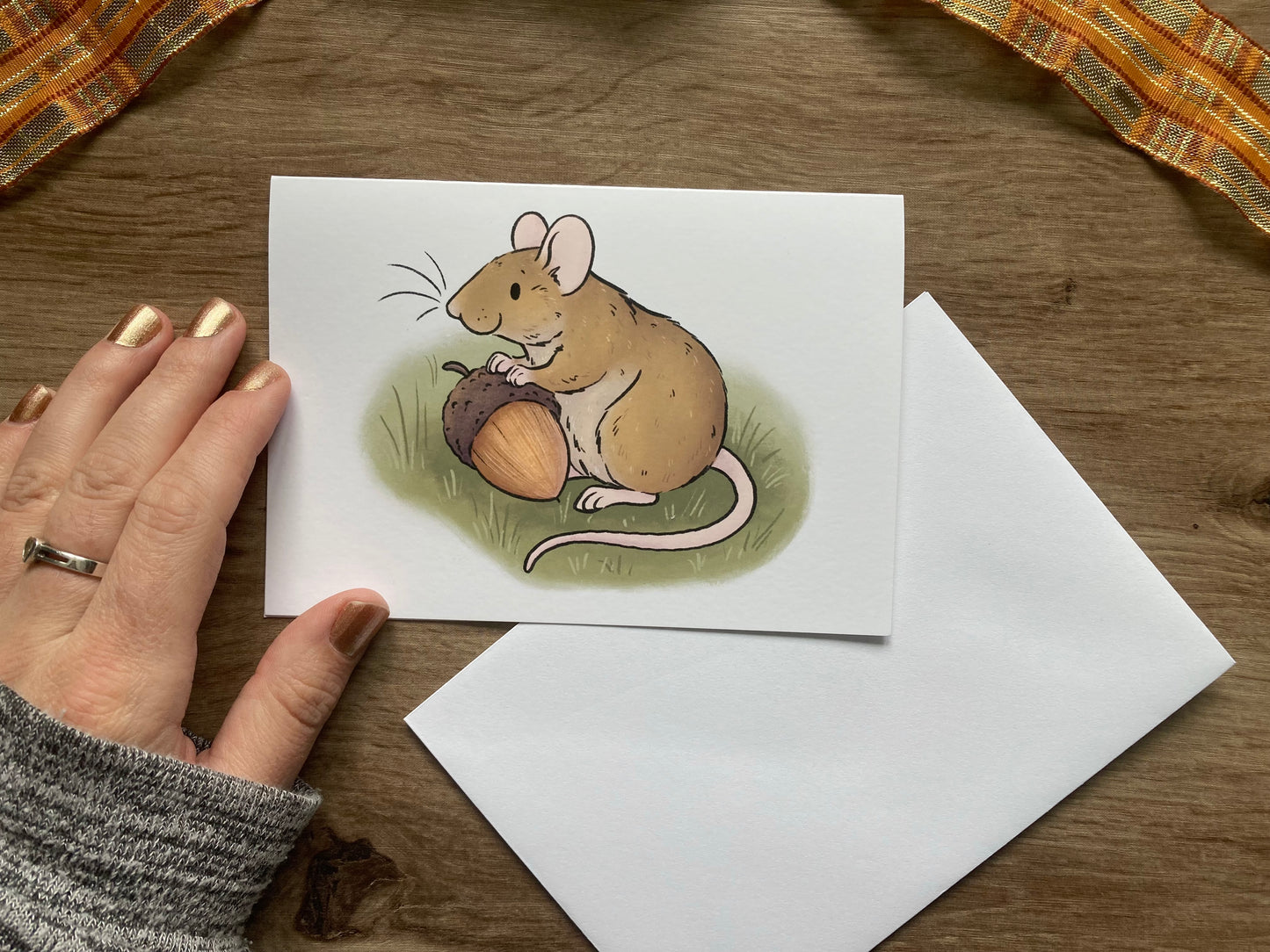 Autumn Mouse Greeting Card | Cute Mouse A6 Greeting Card