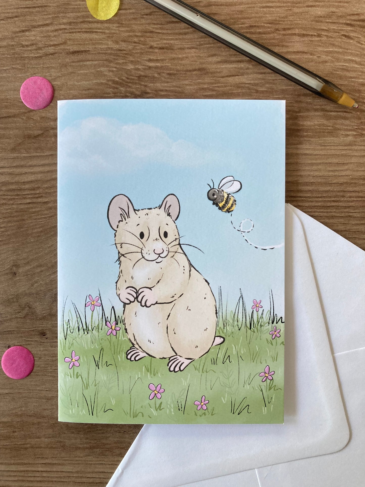 Spring Hamster Greeting Card | Syrian Hamster A6 Greeting Card