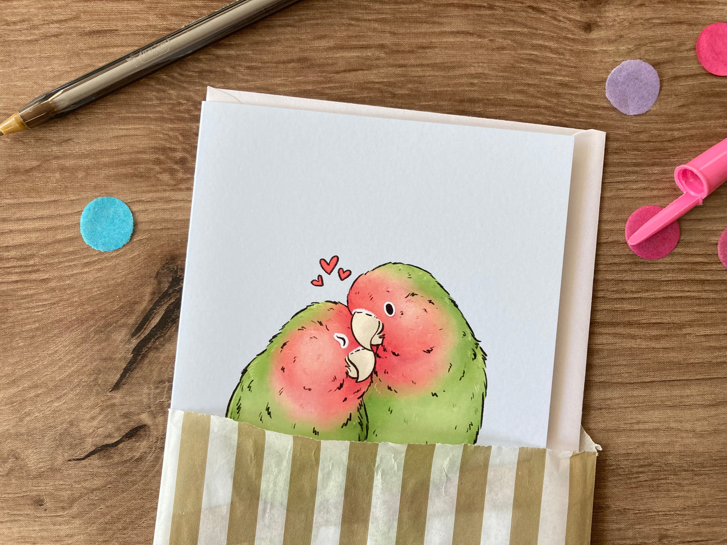 Lovebirds |Cute Lovebird Couple Blank Greeting Card | Lovebird Gift