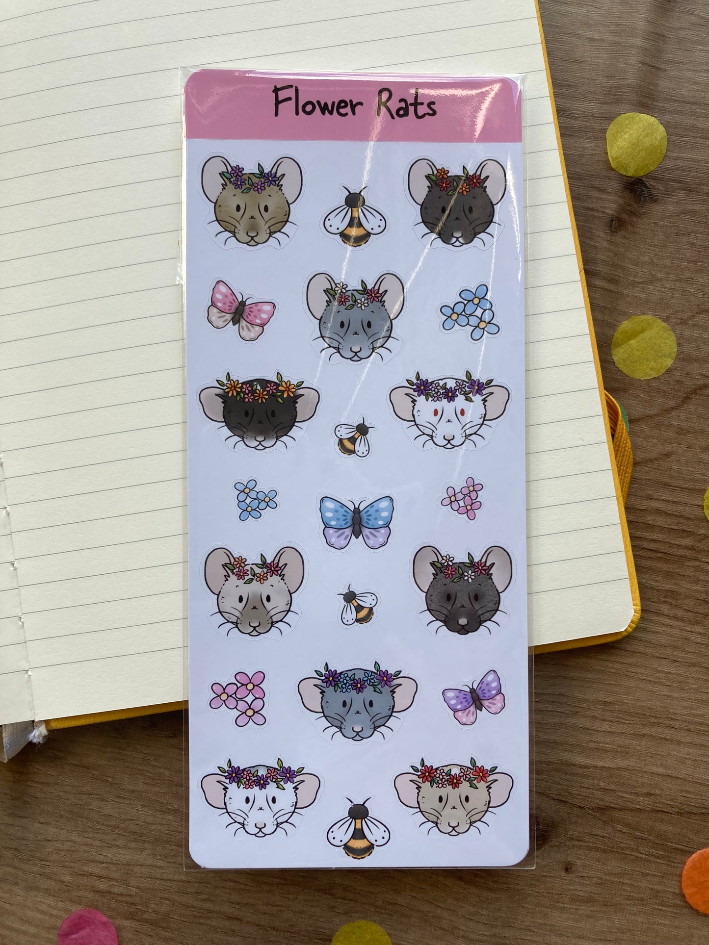 Flower Rat Sticker Sheets | Pack Of 2 Flower Rat Sticker Sheets