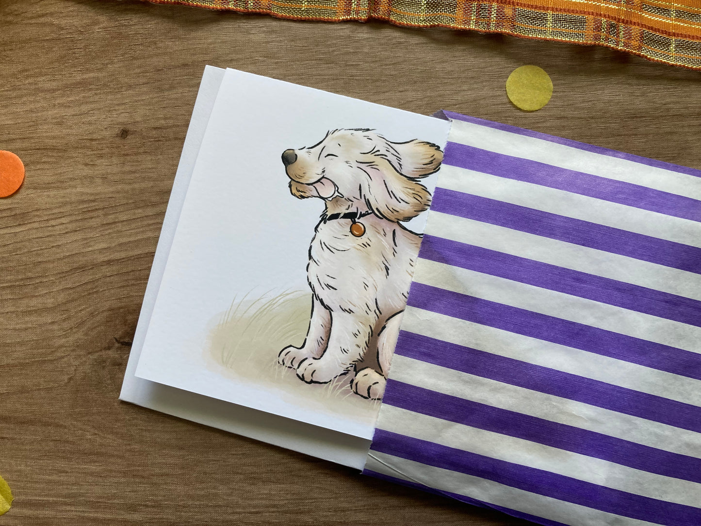 Autumn breeze dog greeting card | Dog greeting card | Puppy Greeting Card