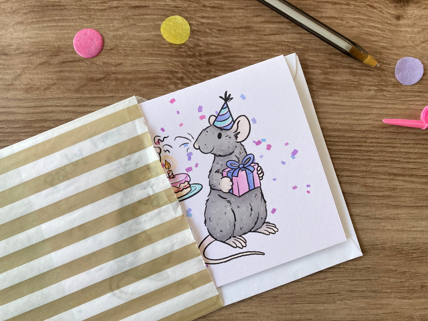 Party Time Rats | Cute Rat A6 Birthday Card