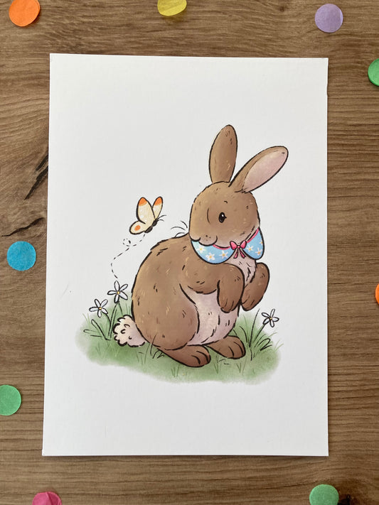 Spring Bunny | Cute Rabbit Art Print | Bunny Gift
