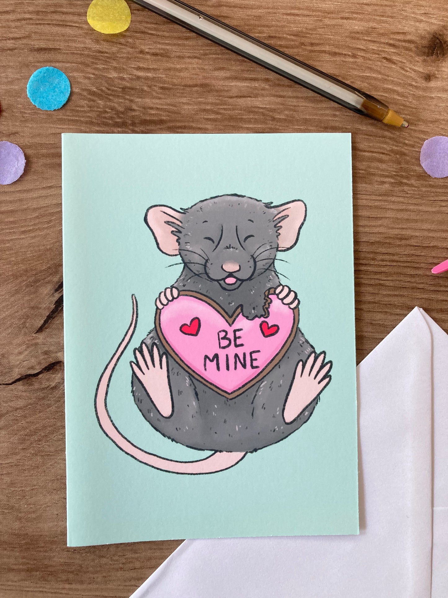 Be Mine Ratty | Cute Rat A6 Valentines Greeting Card