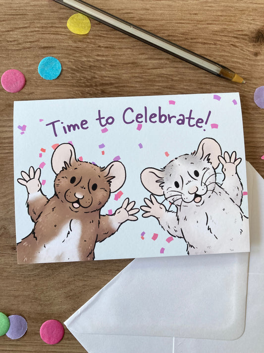 Time To Celebrate | Rat Celebration Card | Rat Gift