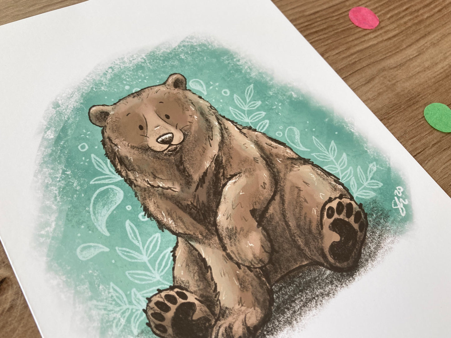 Amber The Brown Bear | Brown Bear Wall Art | Bear Gift