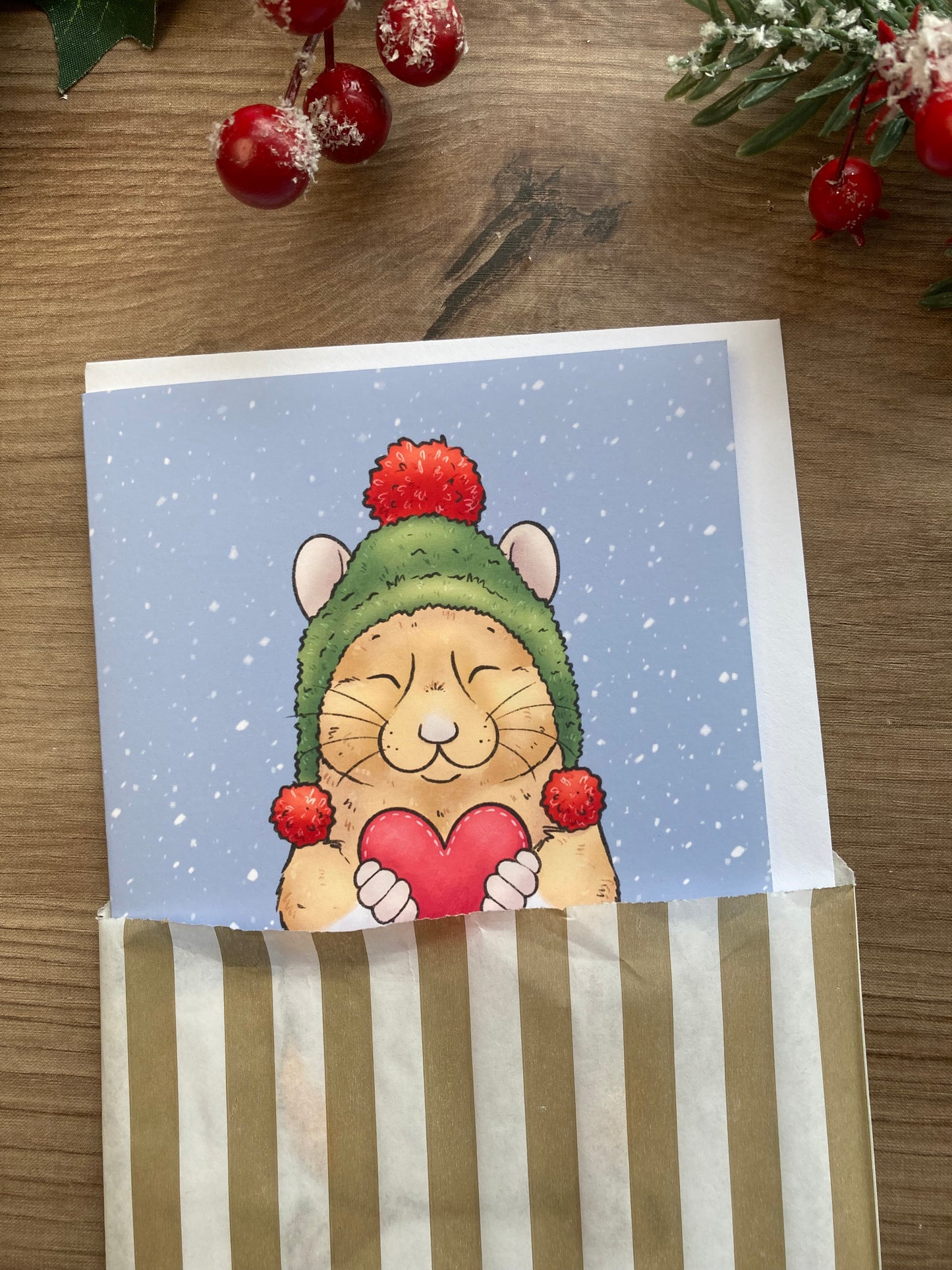 Warm Hammy Wishes | A6 Christmas Greeting Card