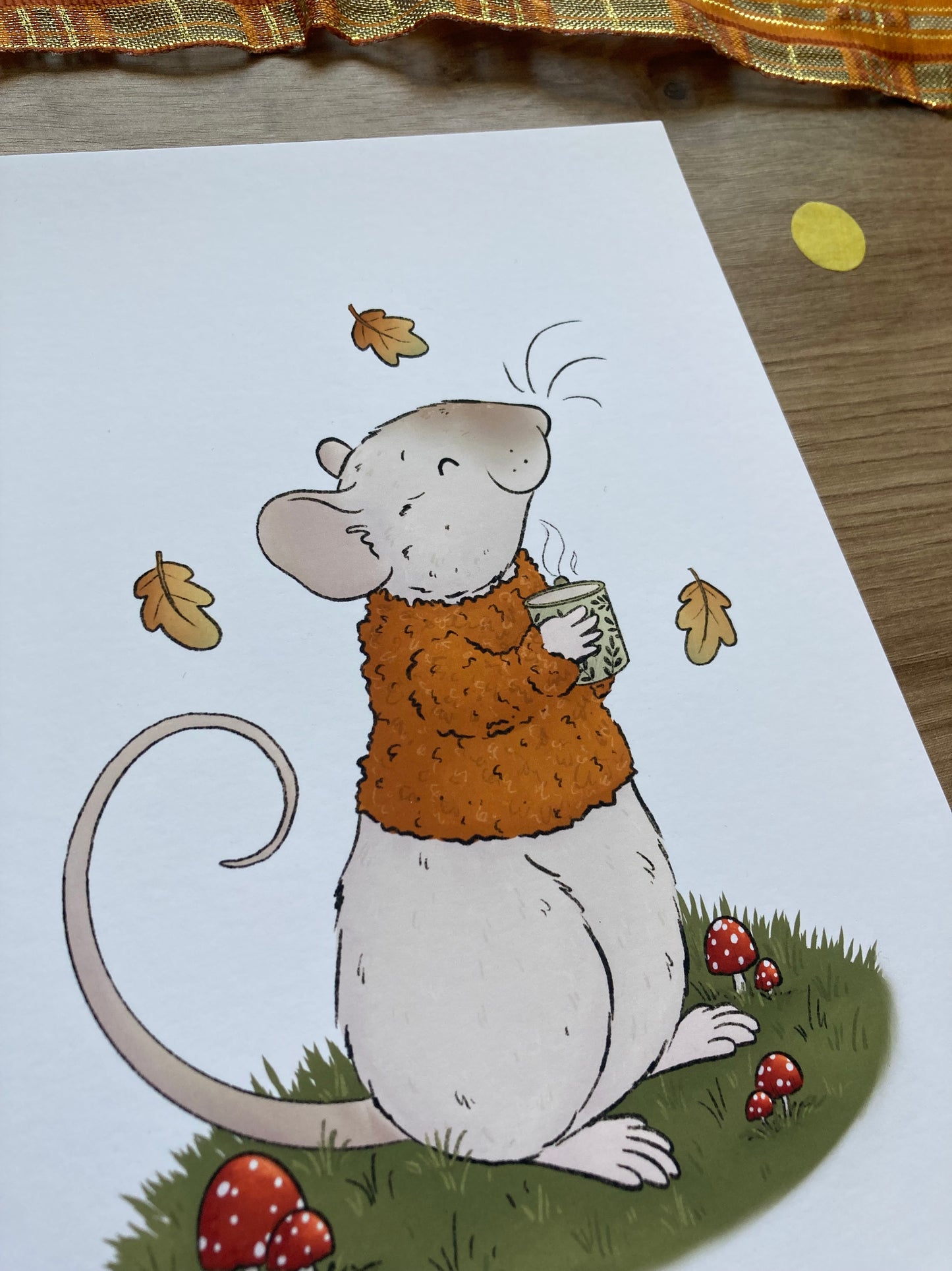 Cosy Autumn Rat Art Print | Cute Rat Art Print | Autumn Rat Artwork
