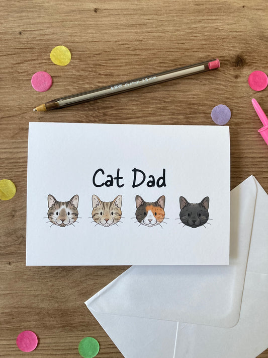 Cat Dad | Cute Cat Blank Greeting Card | Cat Gift