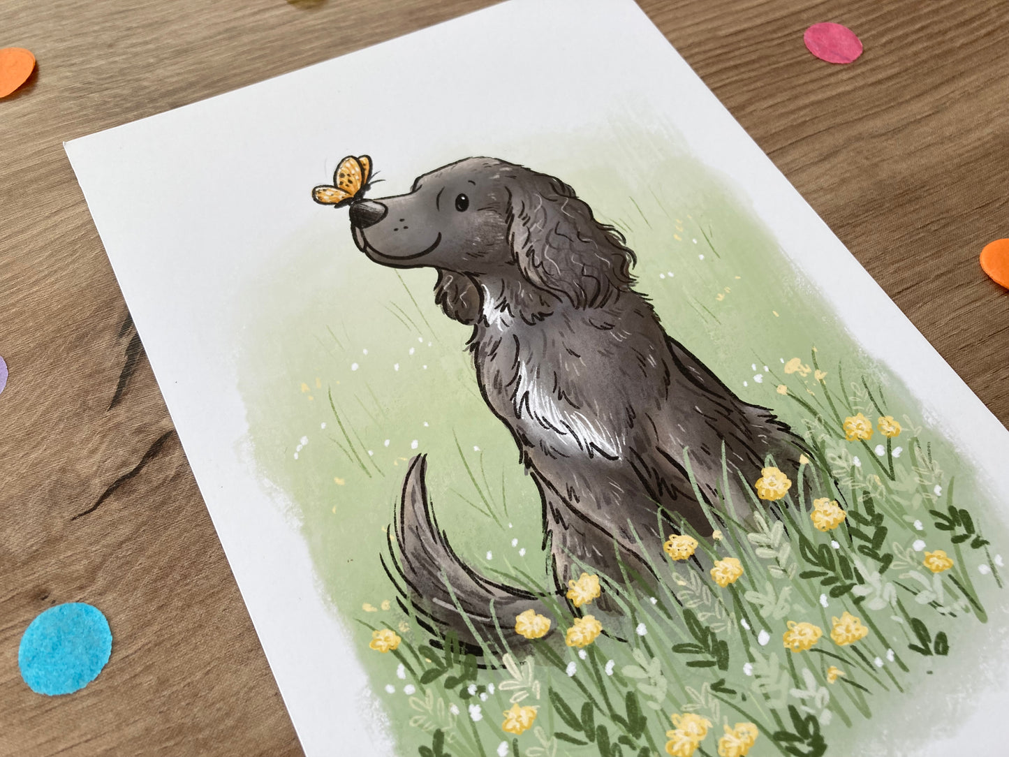 Summer Friends | Cute Spaniel Art Print | Dog Artwork