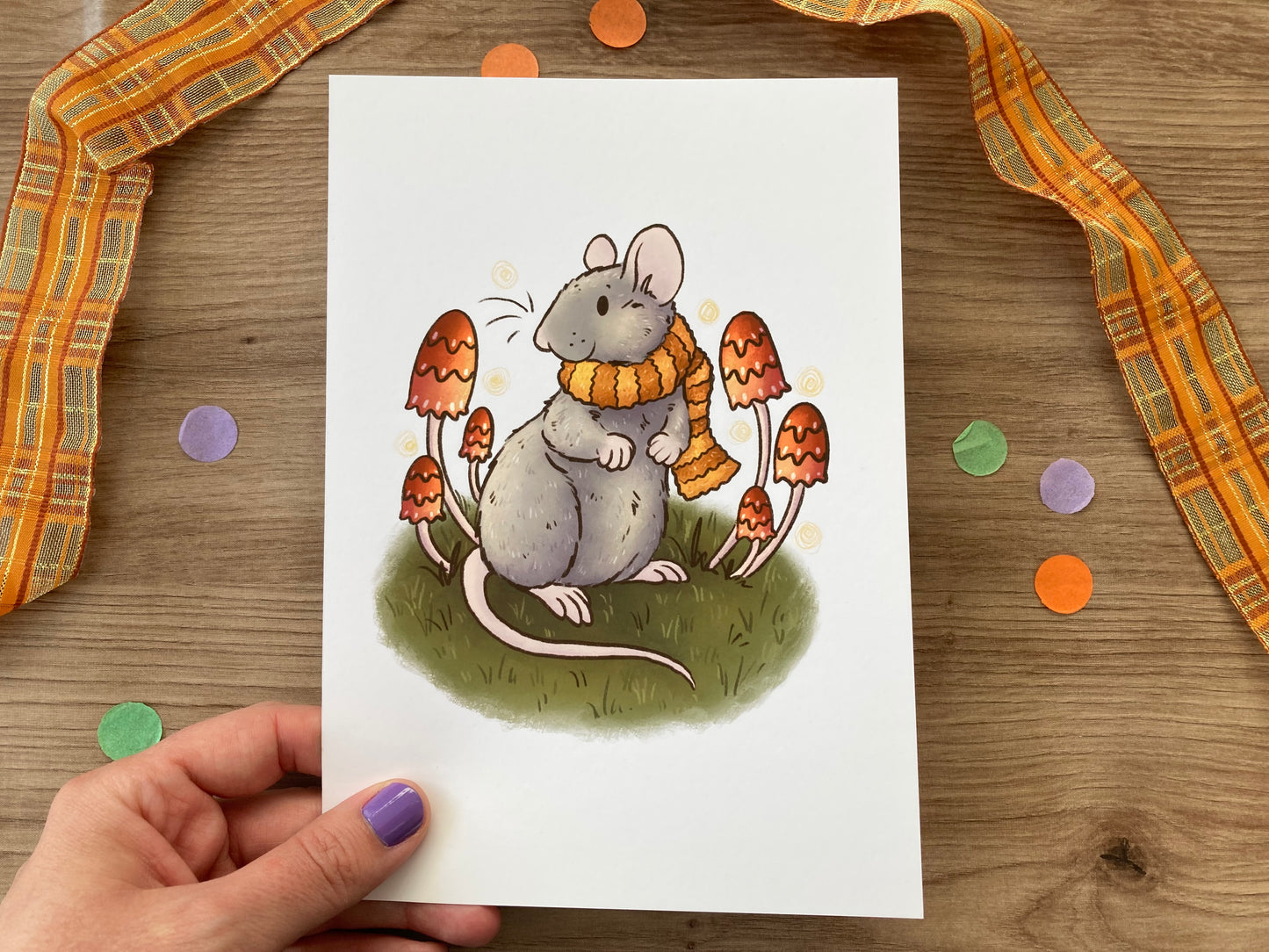 Enchanted Adventure | Cute Rat Art Print | Autumn Animal Artwork