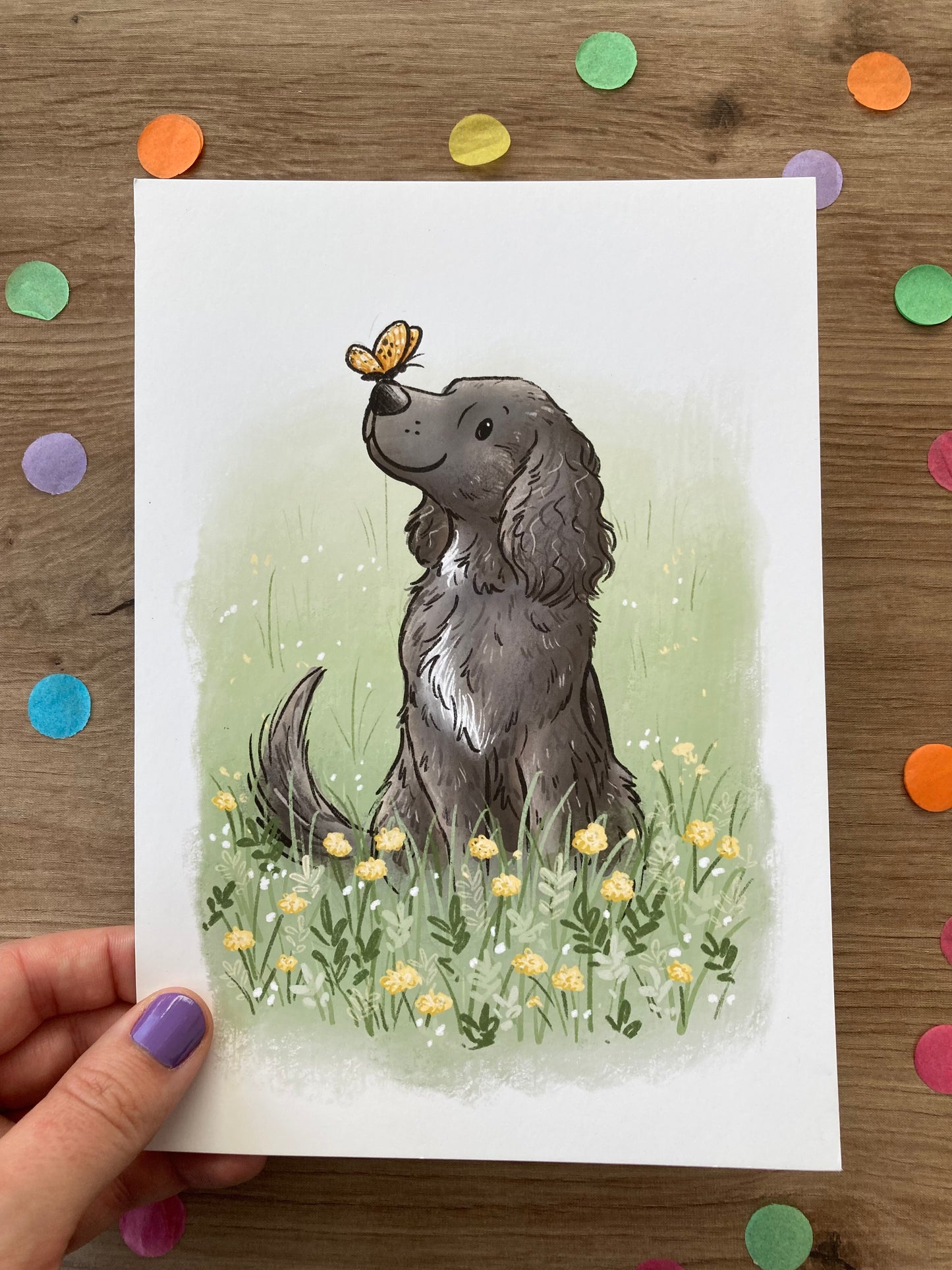 Summer Friends | Cute Spaniel Art Print | Dog Artwork