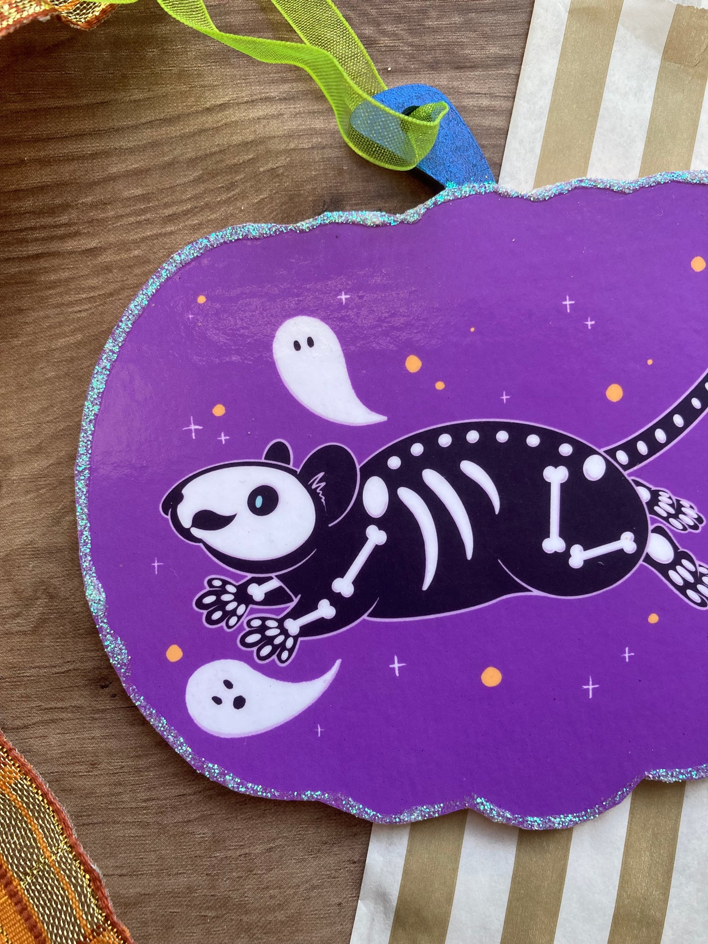 Boo The Rat Spooky Gang Pumpkin Halloween Decoration - Hanging Handmade Pumpkin Ornament - Rat Halloween Deocration