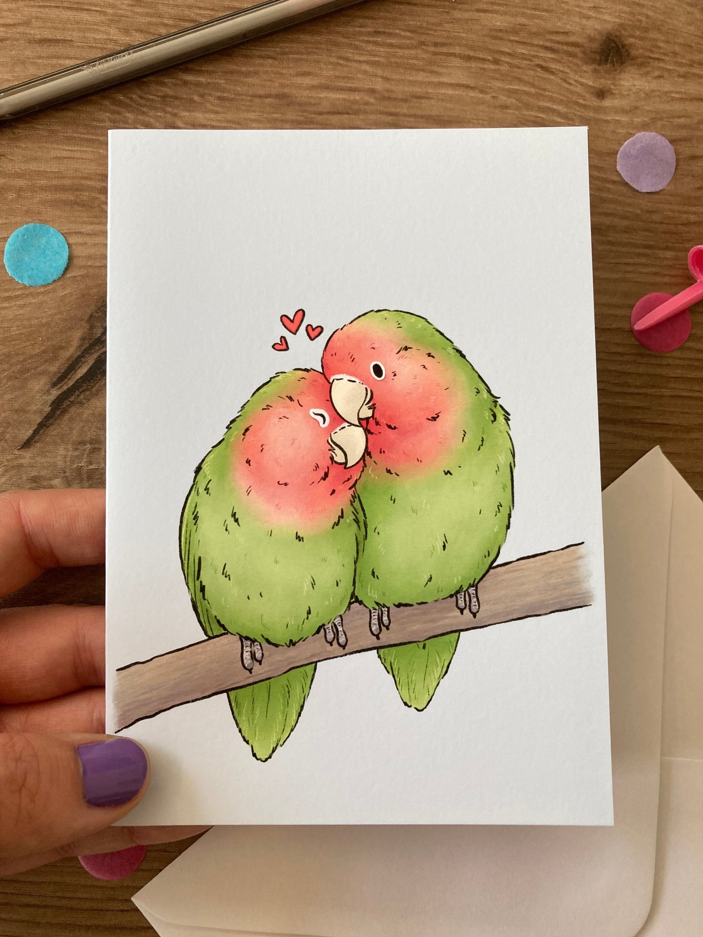 Lovebirds |Cute Lovebird Couple Blank Greeting Card | Lovebird Gift