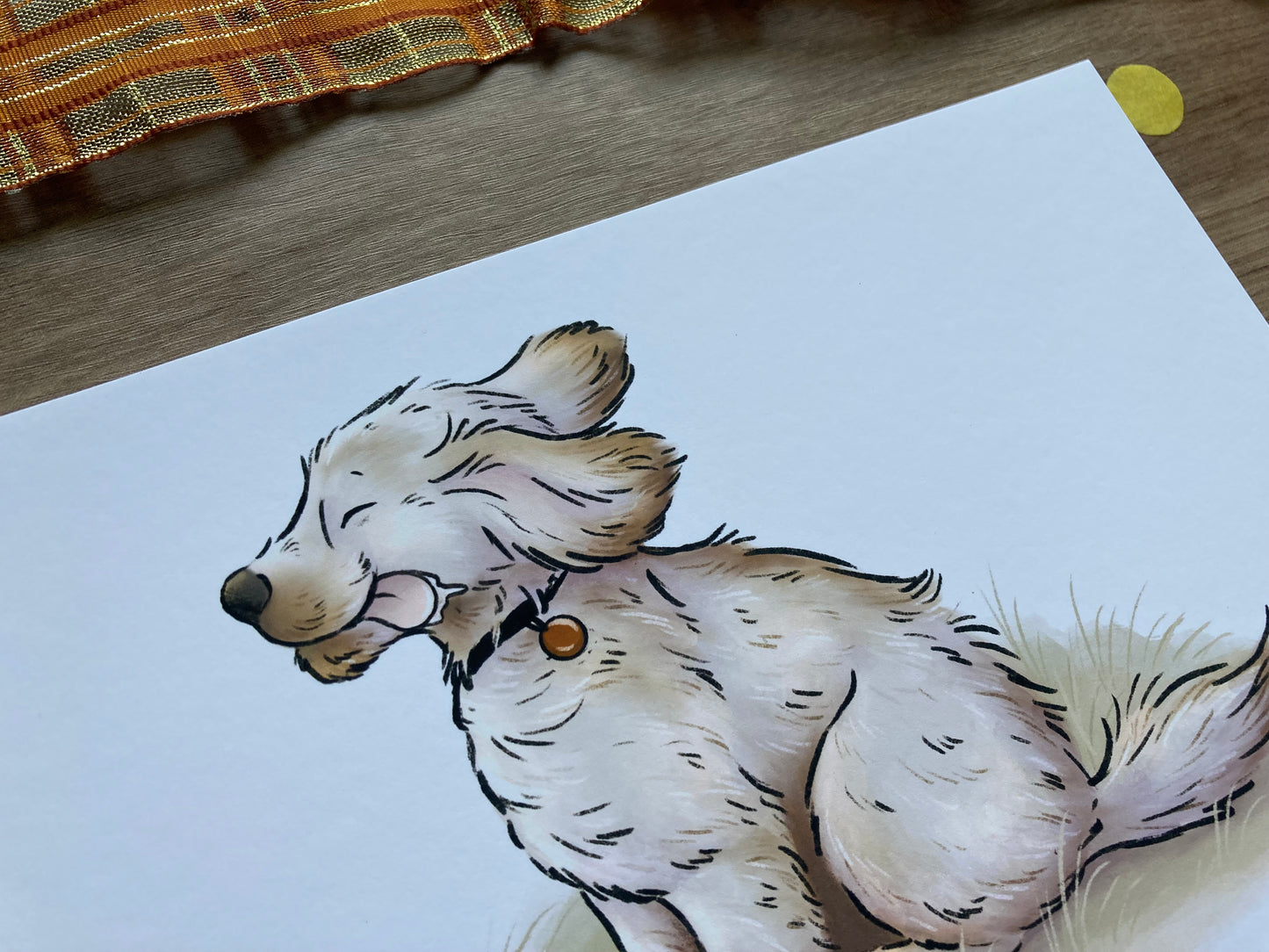 Autumn breeze dog art print | Cute Dog Art Print | Pup Artwork