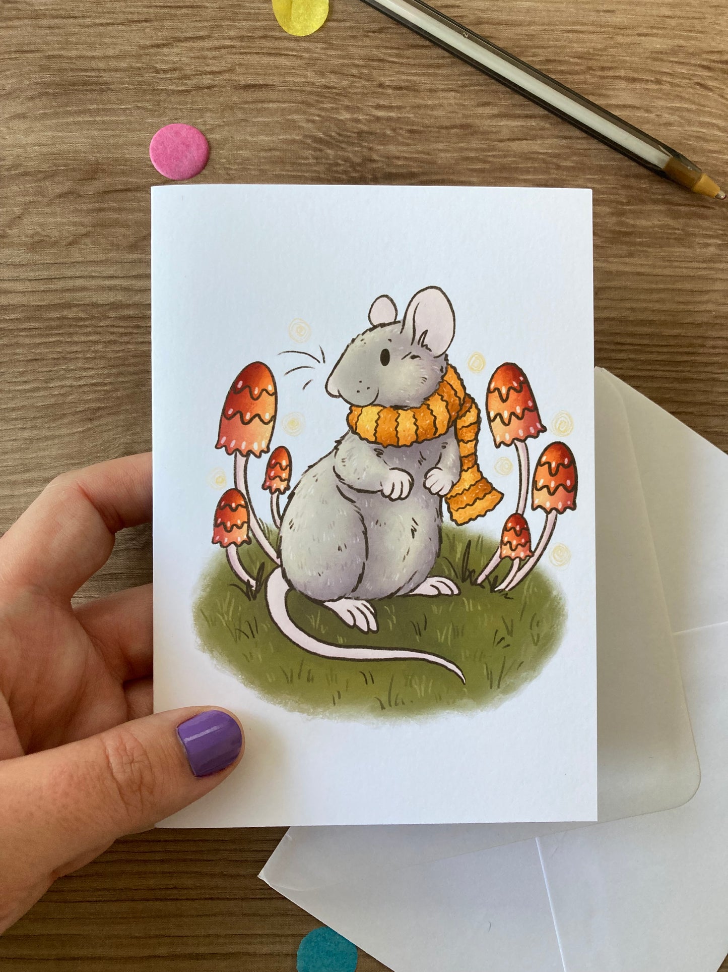 Sparky's Woodland Adventure | Cute Autumn Rat A6 Greeting Card