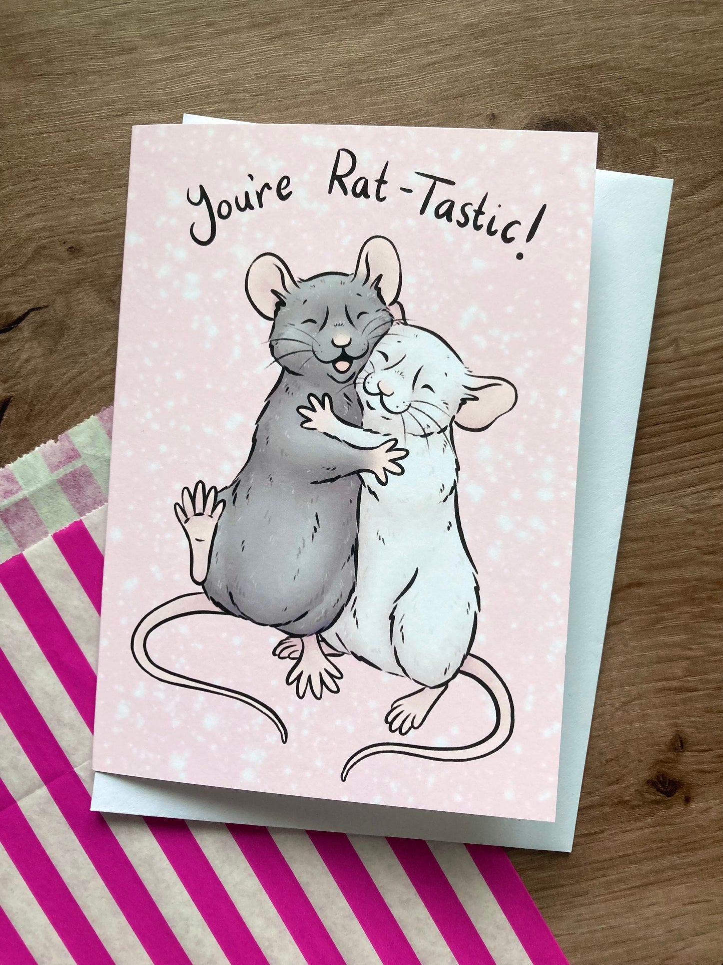 You’re Rat-Tastic | A6 Rat Greeting Card | Cute Rat Valentine's Day Card