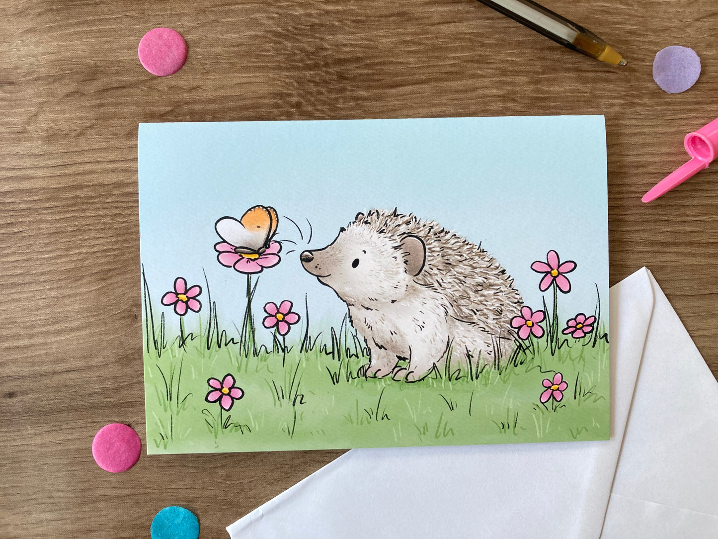 Spring Hedgehog | Cute Hedgehog A6 Greeting Card