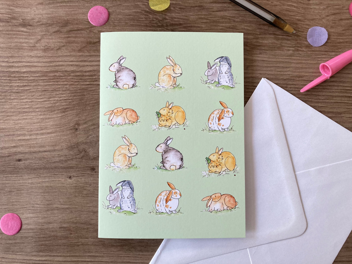 Cute Rabbits | Bunny Greeting Card | Rabbit Gift
