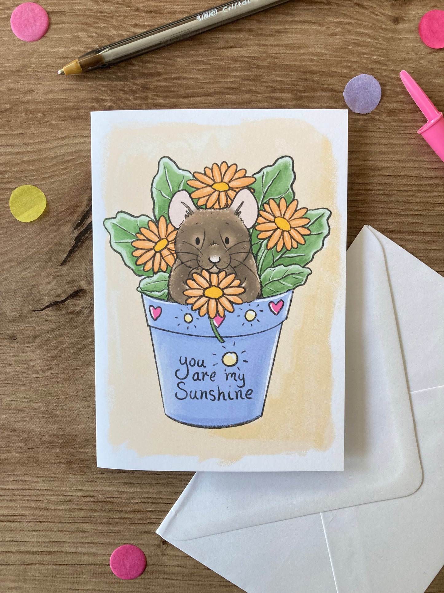 You Are My Sunshine | Cute Hamster Blank Greeting Card | Hamster Gift