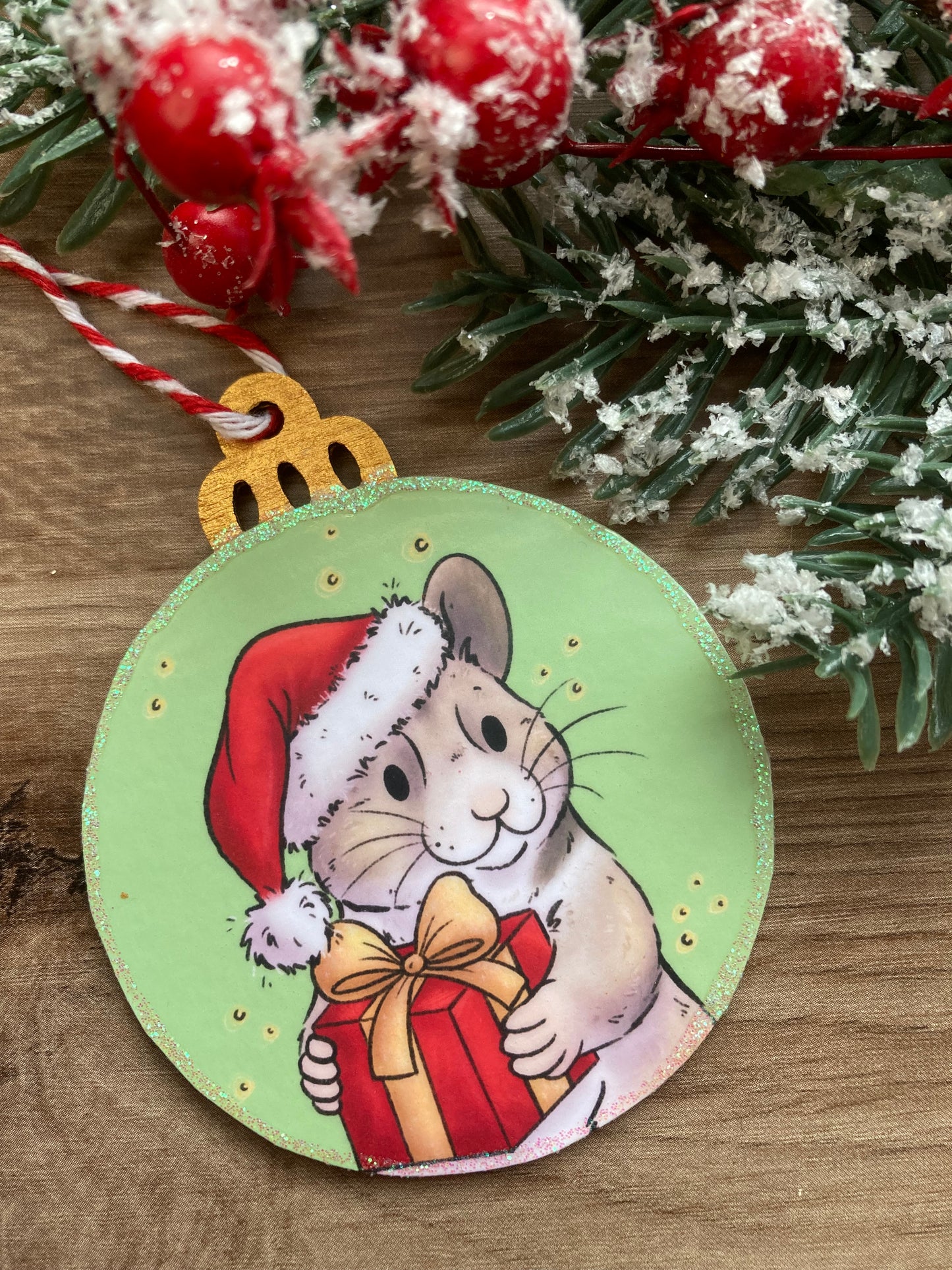 Santa Paws | Cute Hamster Christmas Tree Bauble