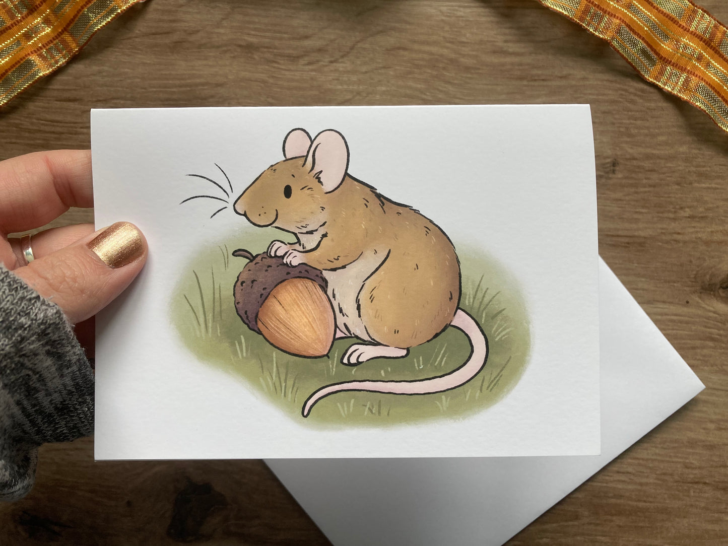 Autumn Mouse Greeting Card | Cute Mouse A6 Greeting Card