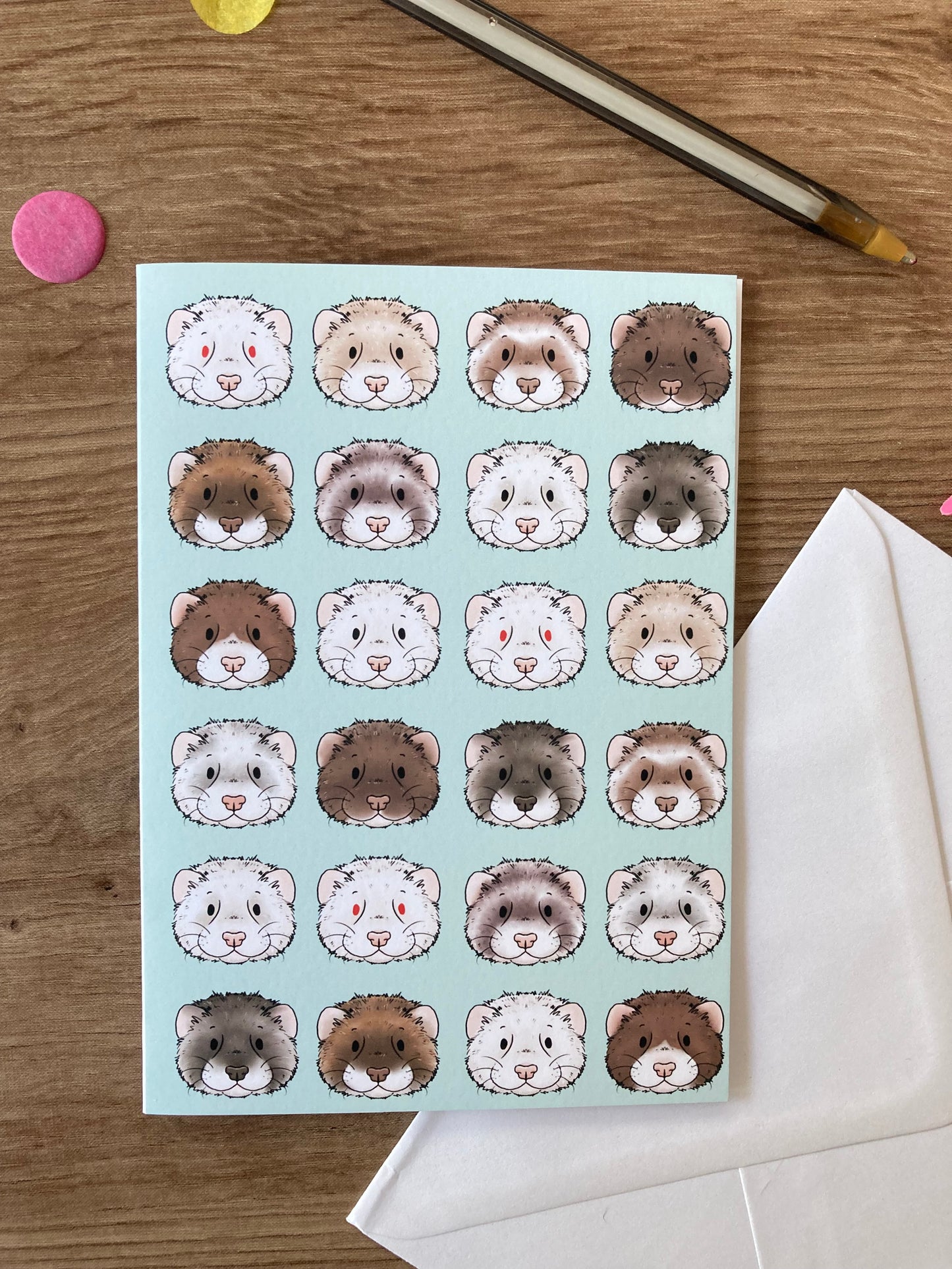 Ferret Faces | Cute Ferret Greeting Card | Ferret Gift