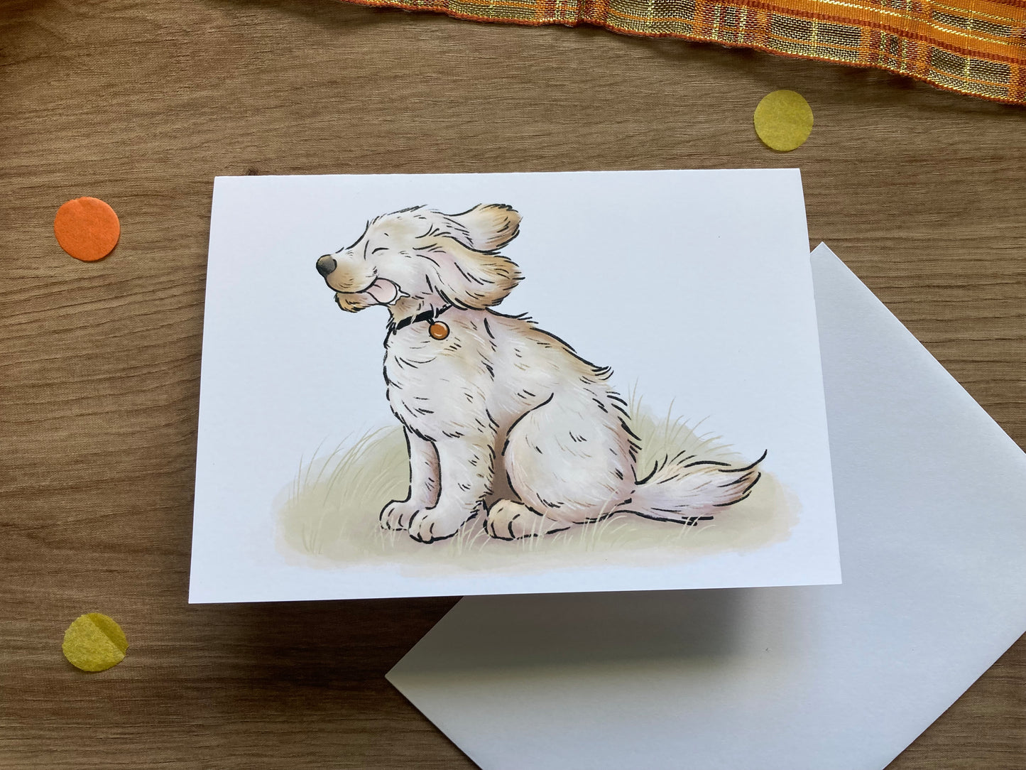 Autumn breeze dog greeting card | Dog greeting card | Puppy Greeting Card