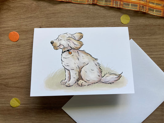 Autumn breeze dog greeting card | Dog greeting card | Puppy Greeting Card