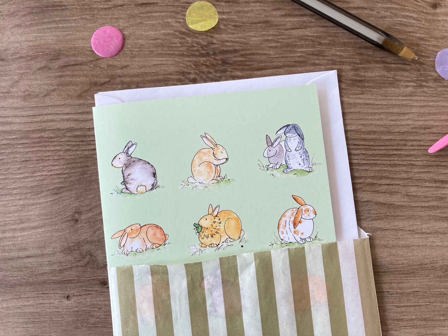 Cute Rabbits | Bunny Greeting Card | Rabbit Gift