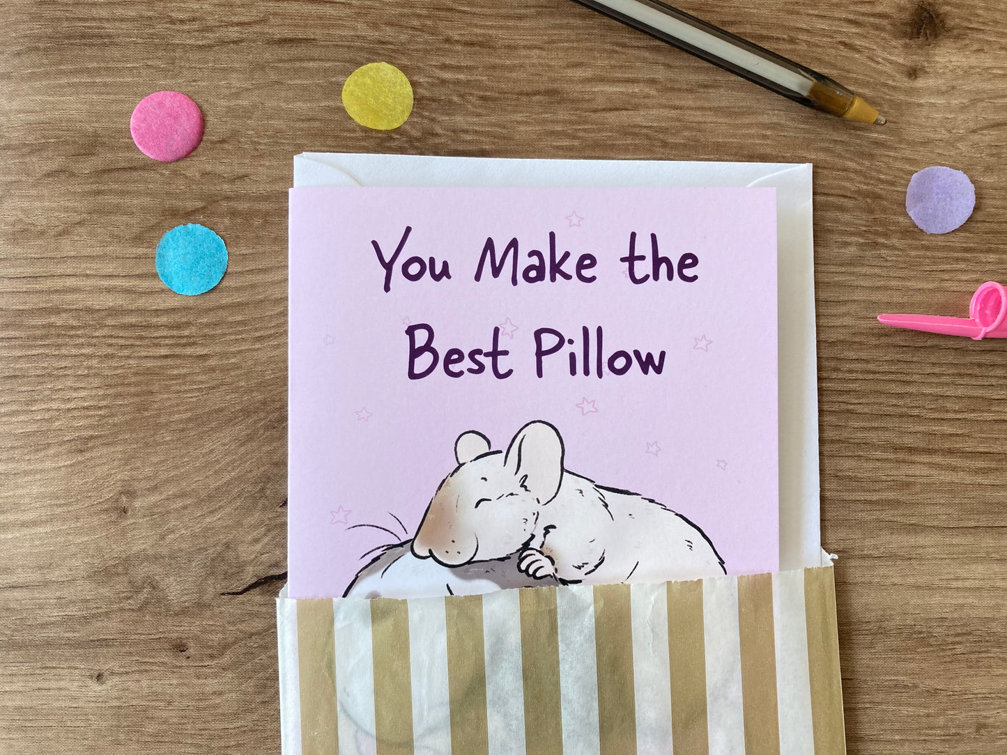 You Make The Best Pillow | Sweet Rat Valentines Day Card | Cute Rat Gift