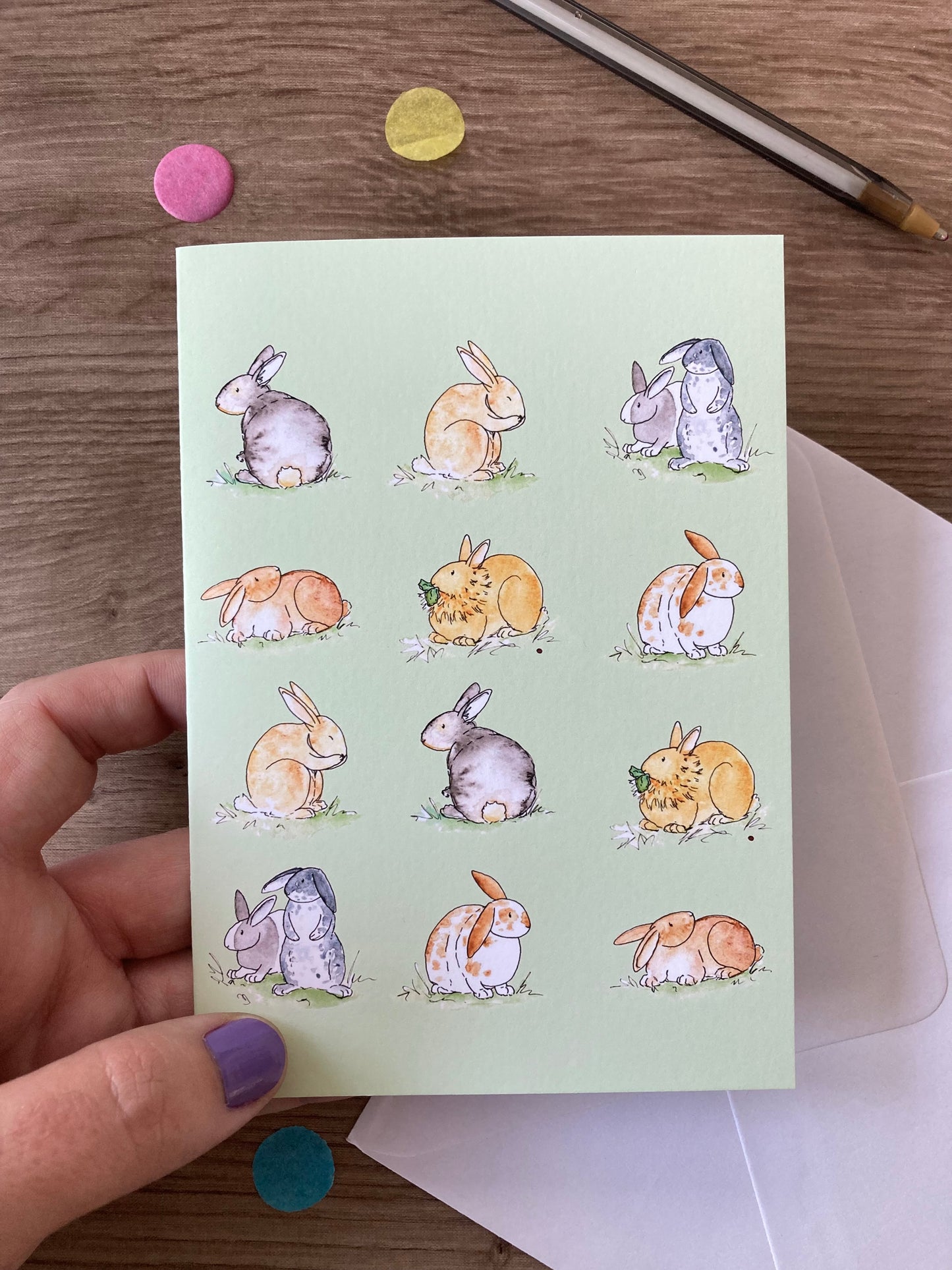 Cute Rabbits | Bunny Greeting Card | Rabbit Gift