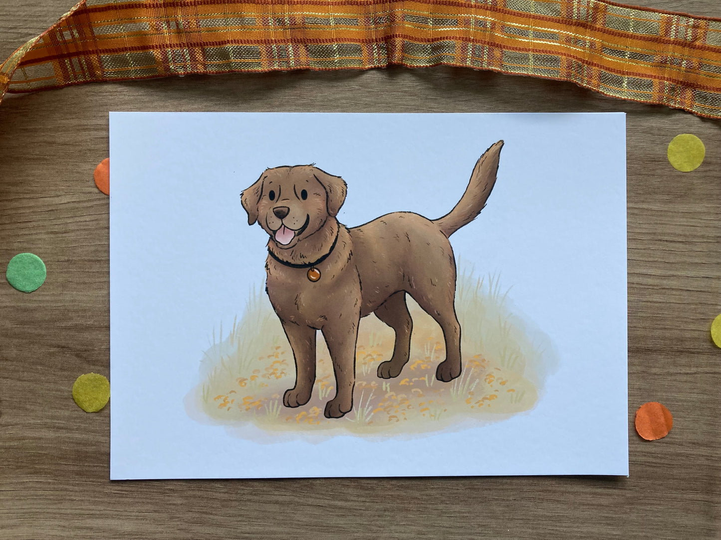 Autumn Labrador dog art print | Cute Dog Art Print | Pup Artwork