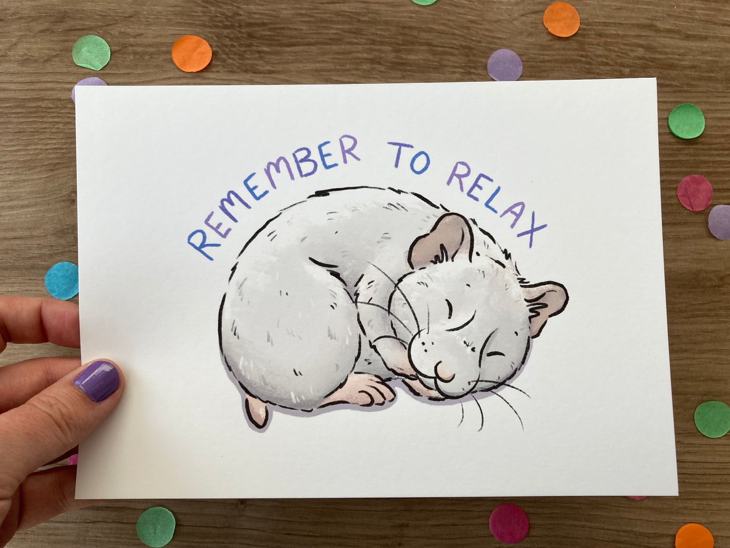 Remember To Relax | Hamster Art Print | Positivity Series | Cute Hamster Artwork