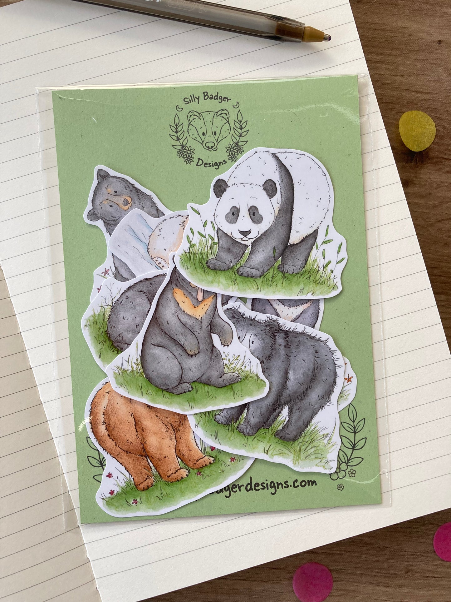 Bears Of The World Sticker Pack | Pack Of 8 Cute Bear Stickers
