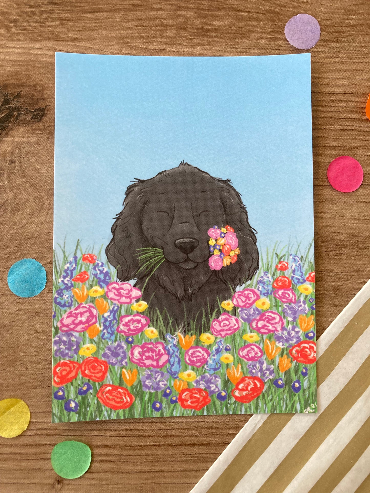 Spring Spaniel | Cute Spaniel A6 Postcard | Dog Gift