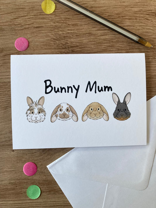 Bunny Mum | Cute Rabbit Mum A6 Greeting Card