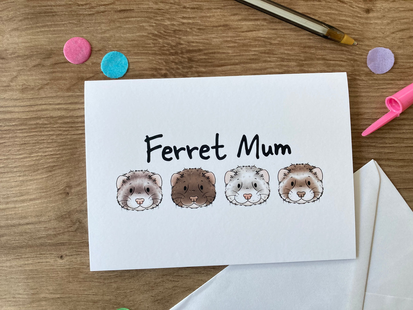Ferret Mum | Ferret Blank Greeting Card | Ferret Gift