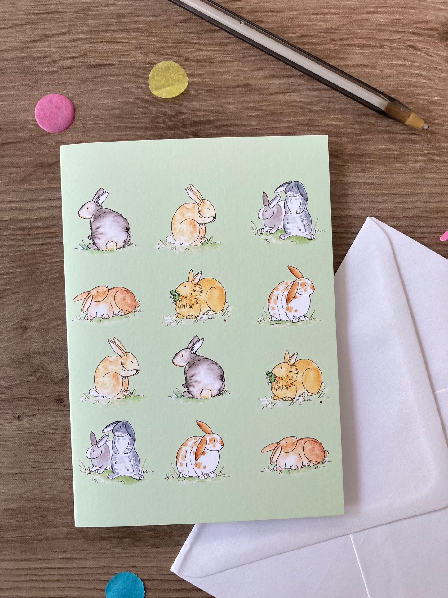 Cute Rabbits | Bunny Greeting Card | Rabbit Gift