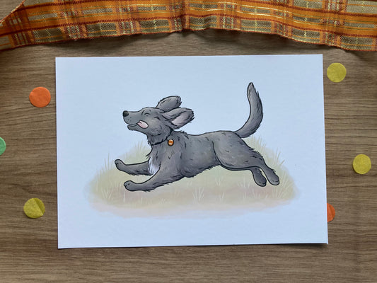 Autumn spaniel dog art print | Cute Dog Art Print | Pup Artwork