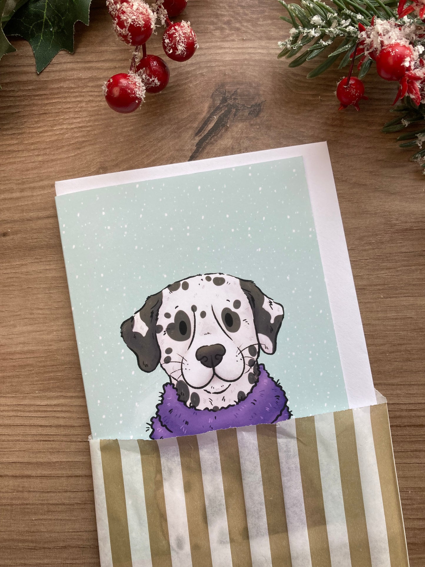 Winter Dalmatian | Cute Dalmatian Greeting Card | Dalmatian Christmas Card