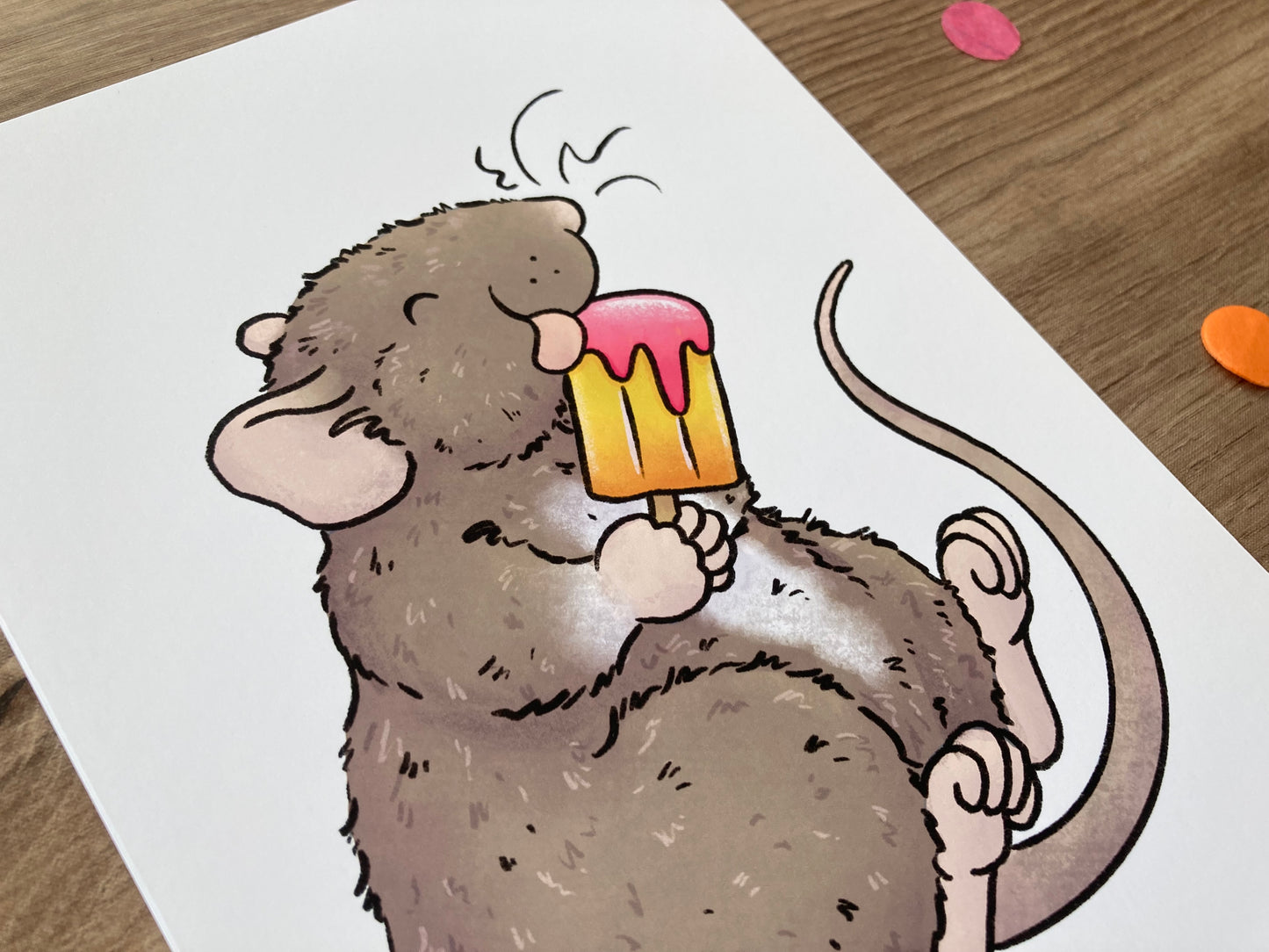 Summer Treats | Cute Rat Art Print | Summer Rat Artwork