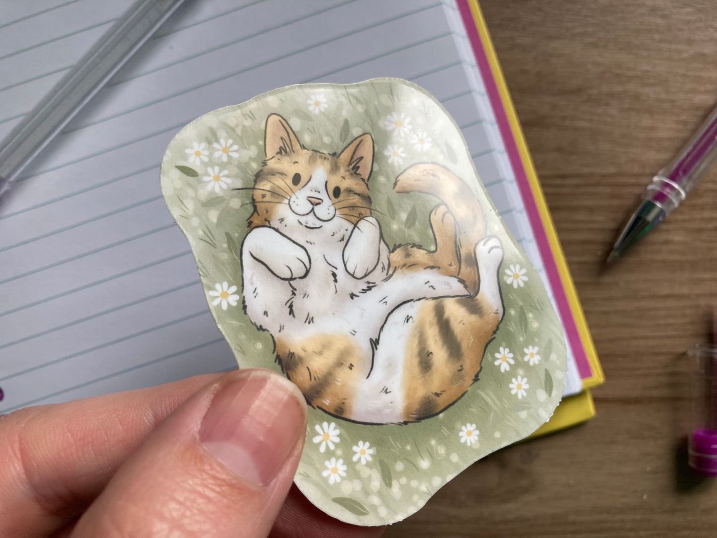 Daisy Cat | Glossy Vinyl Cat Sticker